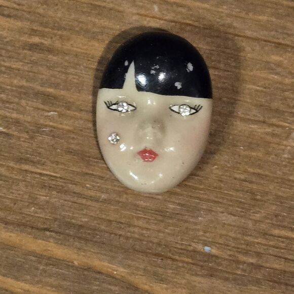 Adagio Mask Brooch Pin Vintage 80s, Rare - Picture 3 of 5